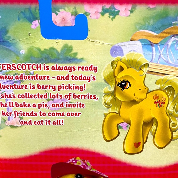 MY LITTLE PONY G3 NWT 2003 BERRY PICKIN’ FUN WITH BUTTERSCOTCH PRETTY FASHIONS - Picture 15 of 16